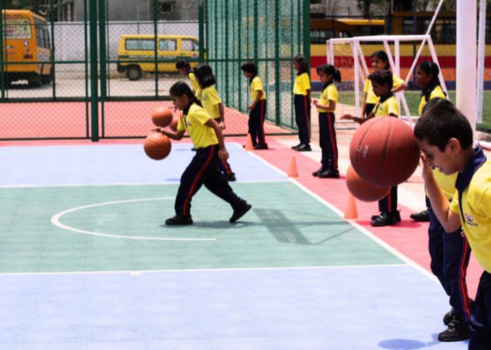 Outdoor sports activity on the school grounds at NewAge World School